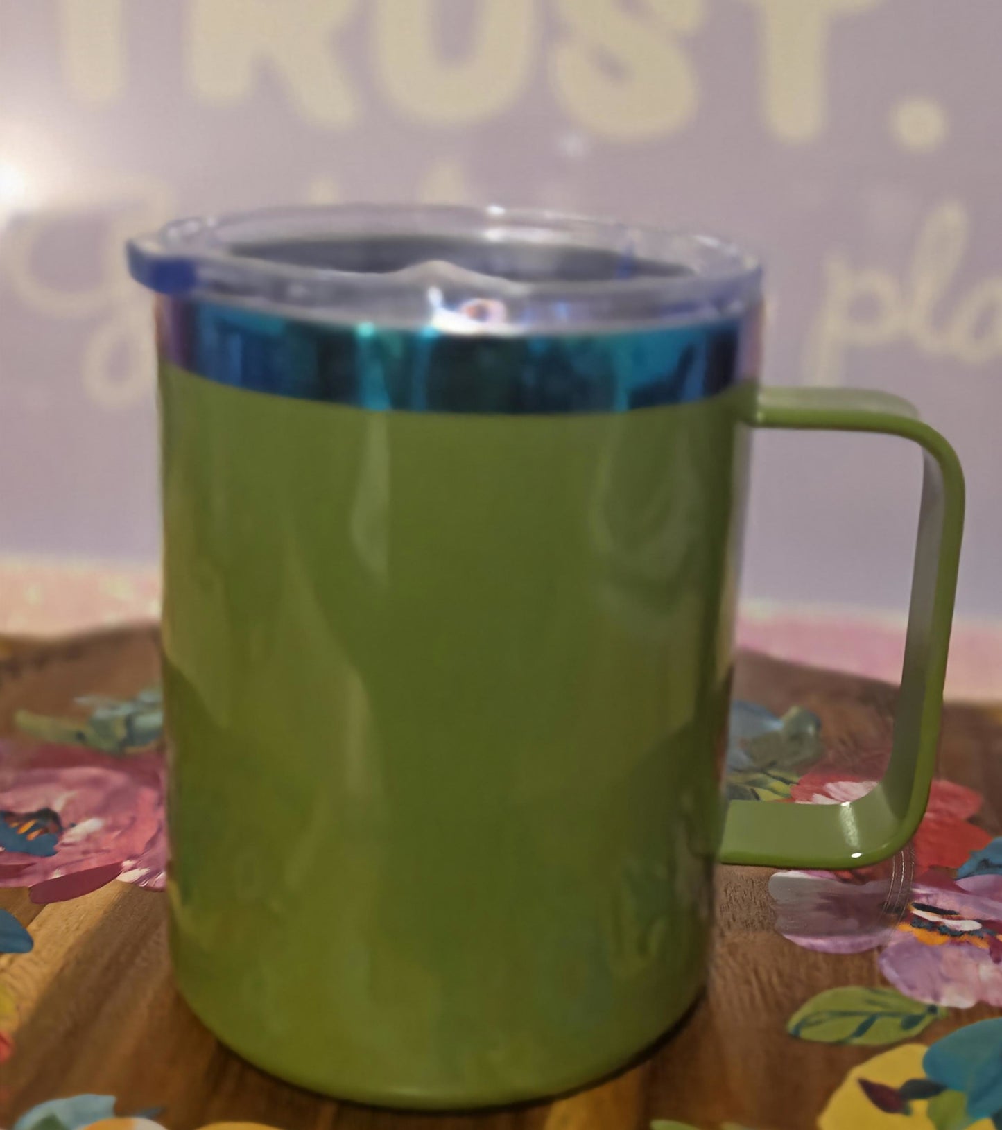 12 oz Custom Tumbler — Glossy Rainbow Plated Stainless Steel