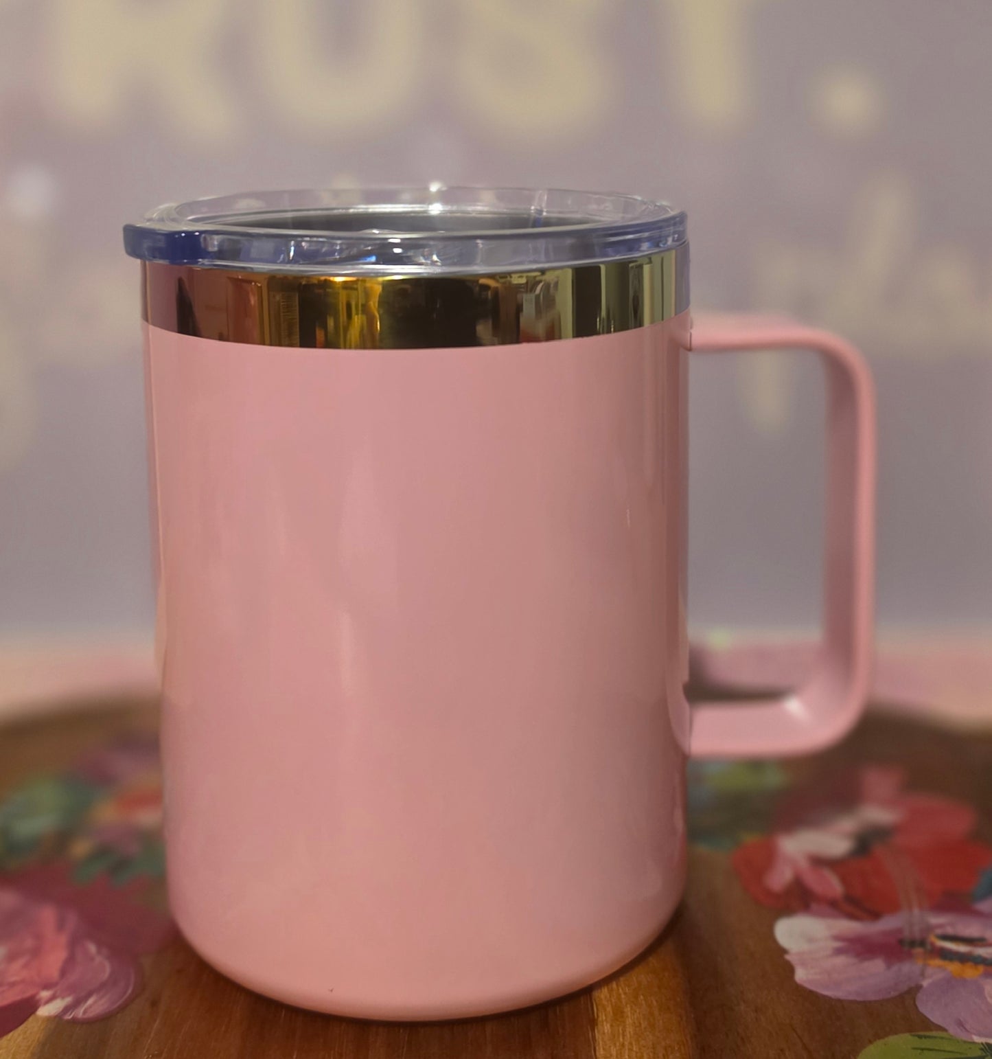 12 oz Custom Tumbler — Glossy Rainbow Plated Stainless Steel