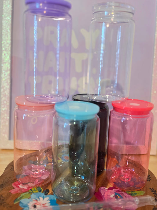 16 oz Reusable Plastic Colorful Tumbler.