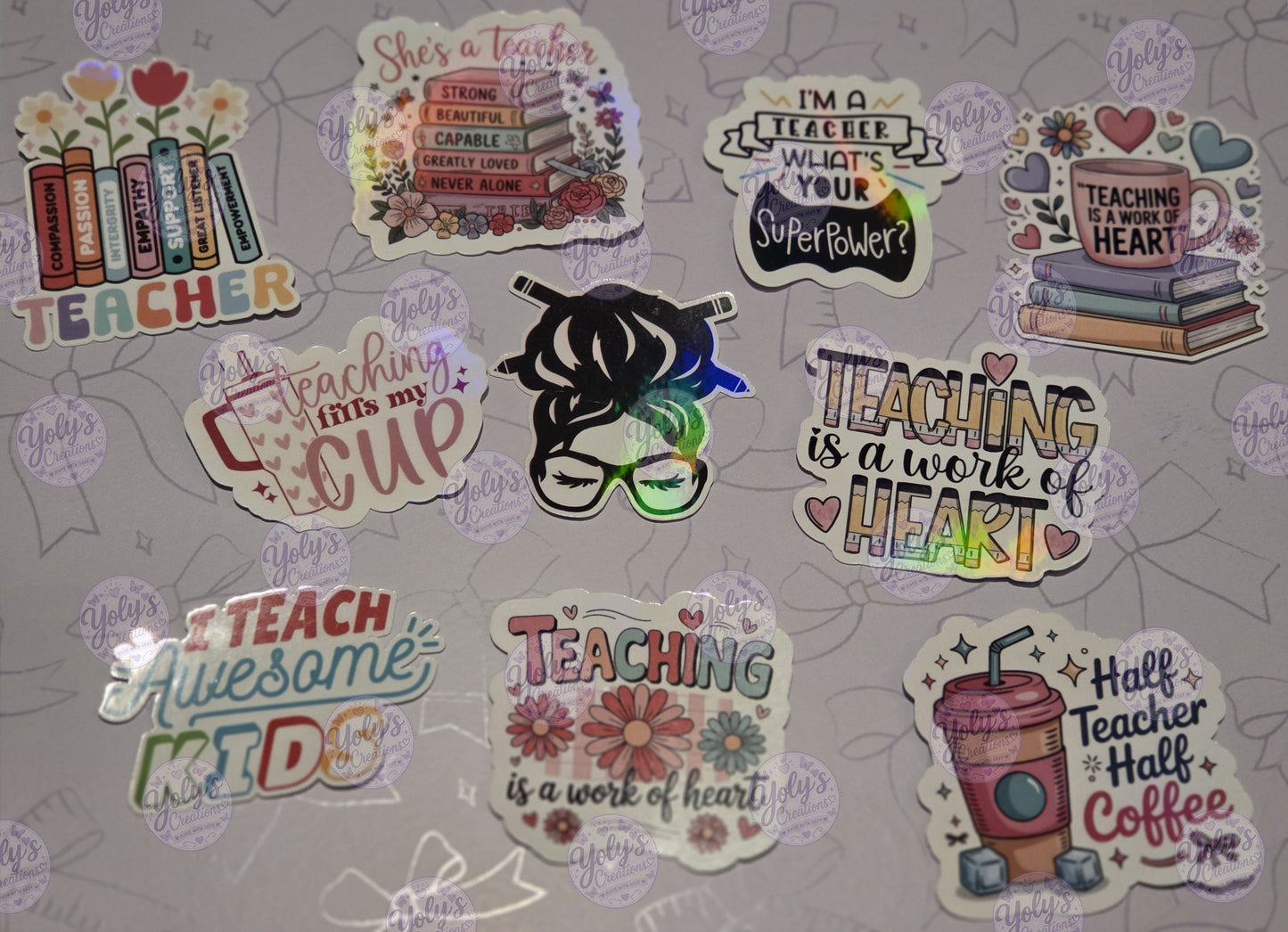 Teacher holographic sticker bundle